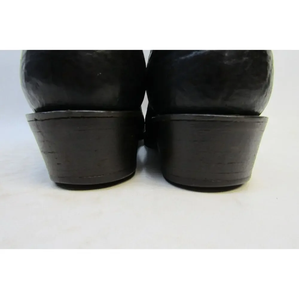 Unbranded Mens Size 8 D Black Leather Shark Skin Western Cowboy Boots